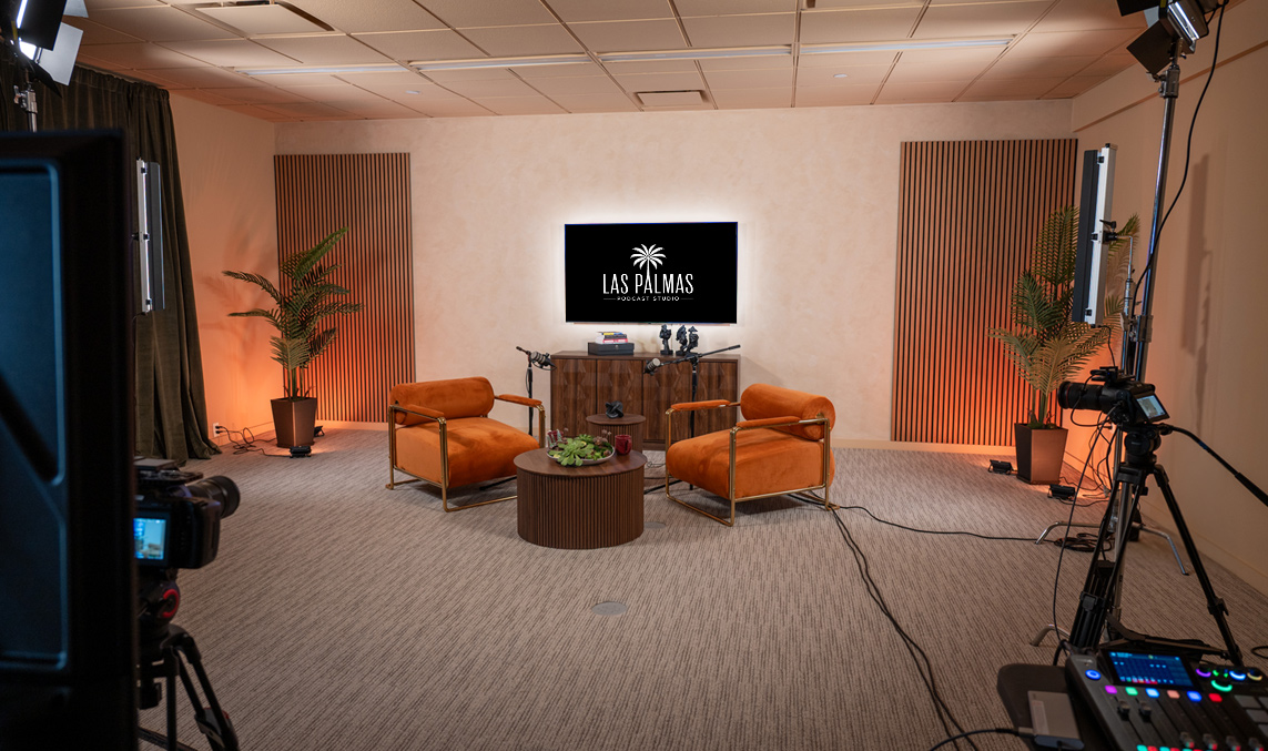 Las Palmas Podcast Studio — alternate angle of the set